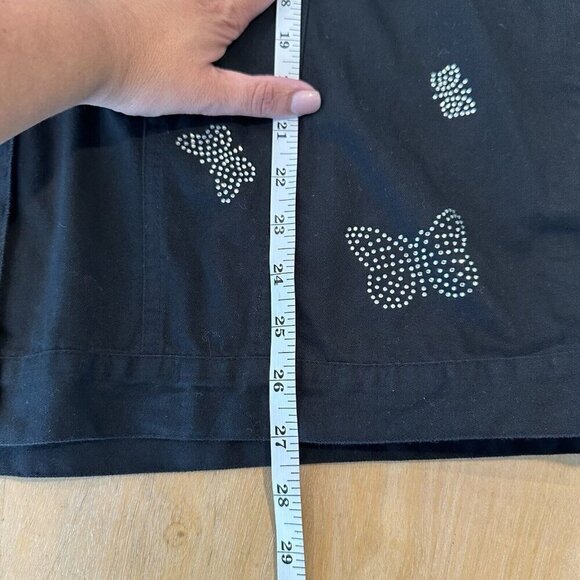 Quacker Factory Jacket Womens Sz XL Black Denim Jean Butterfly Rhinestones Gems - Picture 9 of 9